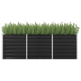 Vidaxl Planter höjde 240x80x77 cm galvaniserad stålantracit