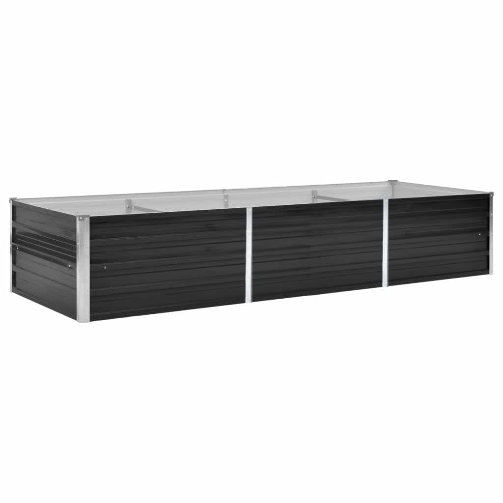 Vidaxl Planter hevet 240x80x45 cm galvanisert stål antrasitt