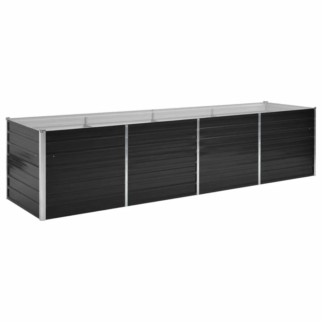 Vidaxl Planter surélevé 320x80x77 cm anthracite en acier galvanisé