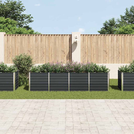 Vidaxl plantenbak verhoogd 320x80x77 cm gegalvaniseerd staal antraciet