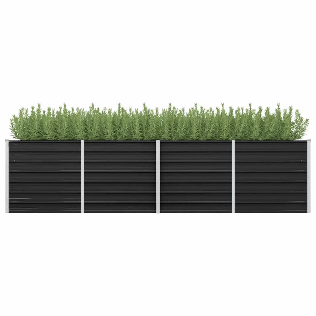 Vidaxl Planter surélevé 320x80x77 cm anthracite en acier galvanisé