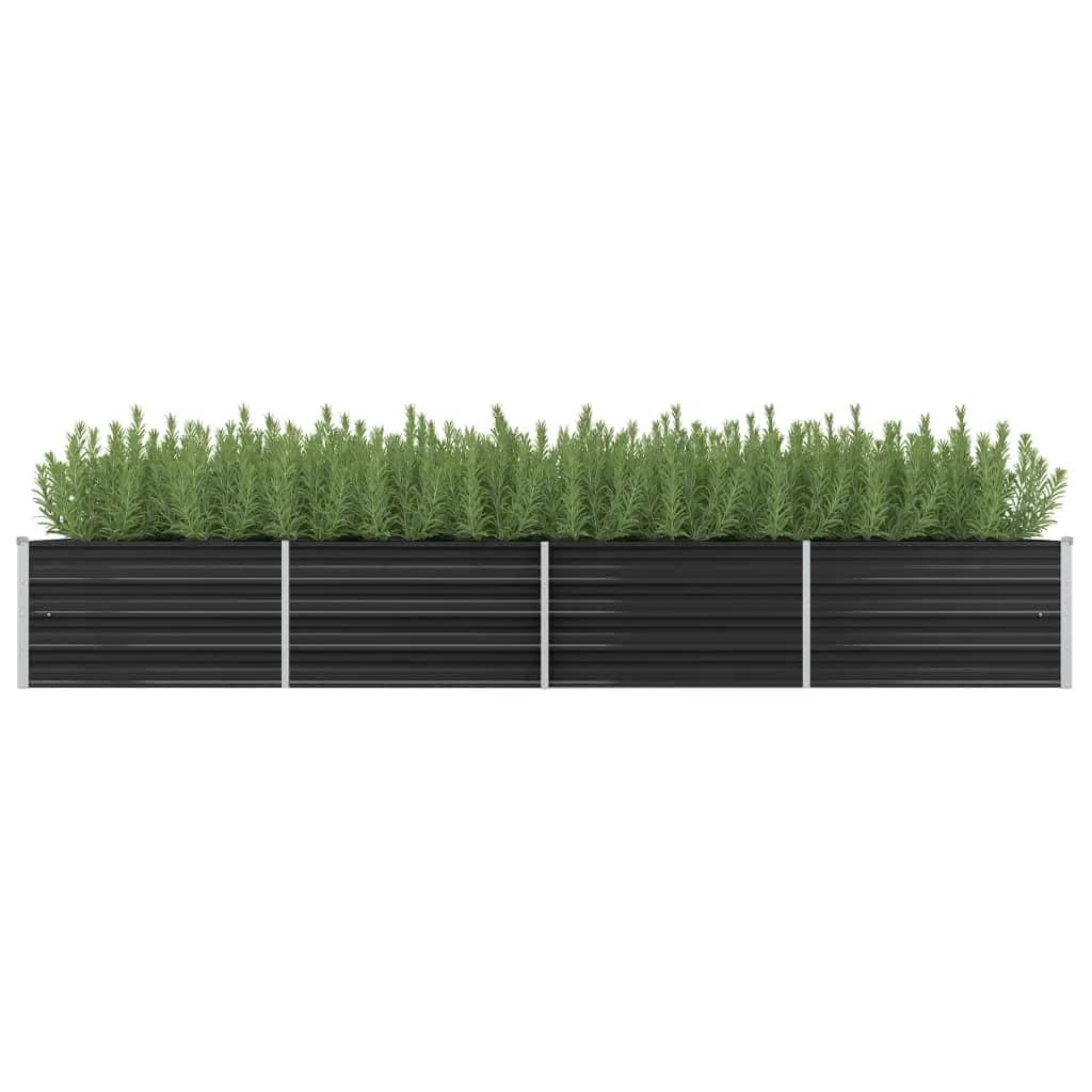 Vidaxl Planter infogad 320x80x45 cm galvaniserad stålantracit