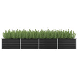 Vidaxl Planter infogad 320x80x45 cm galvaniserad stålantracit