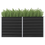 Vidaxl Planter höjde 160x40x77 cm galvaniserad stålantracit