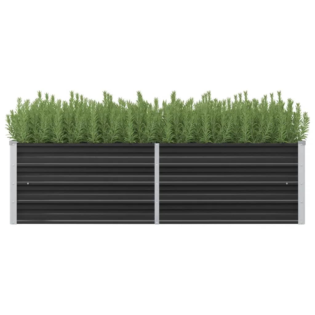 Vidaxl Planter surélevé 160x40x45 cm anthracite en acier galvanisé