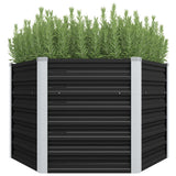 Vidaxl Planter höjde 129x129x77cm galvaniserad stålantracit