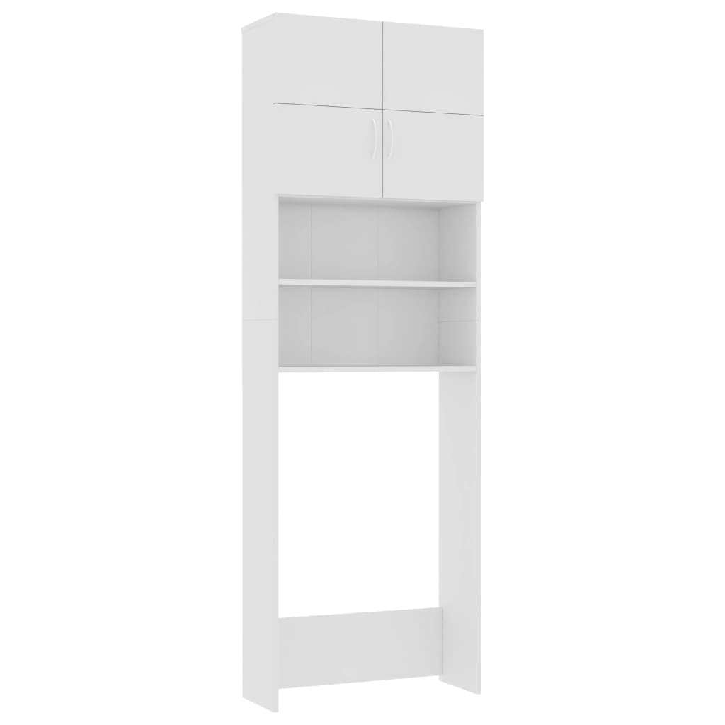 Gabinete de lavadora Vidaxl 64x25.5x190 cm de madera procesada blanca