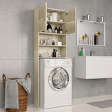 Vidaxl Washing Machine Cupboard 64x25.5x190 cm Forarbejdet træ Sonoma Oak -farvet