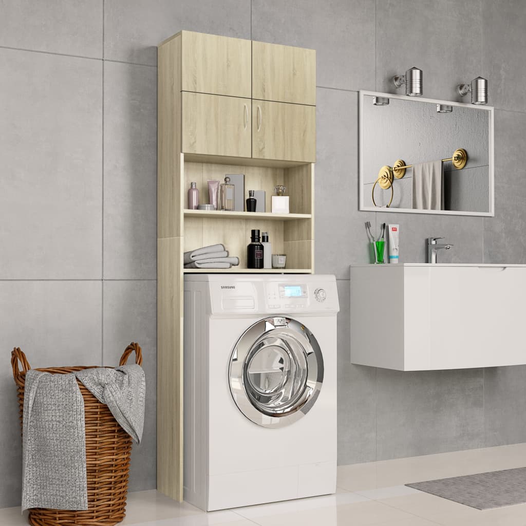 Vidaxl Washing Machine Counboard 64x25.5x190 cm Wood Sonoma Oak -Colored