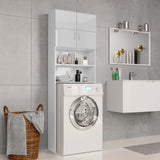 Vidaxl Washing Machine Armoire 64x25.5x190 cm de haut blanc brillant