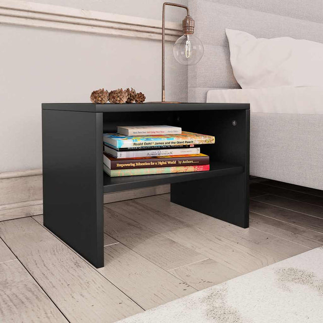 Vidaxl nachtkastjes 2 st 40x30x30 cm bewerkt hout zwart