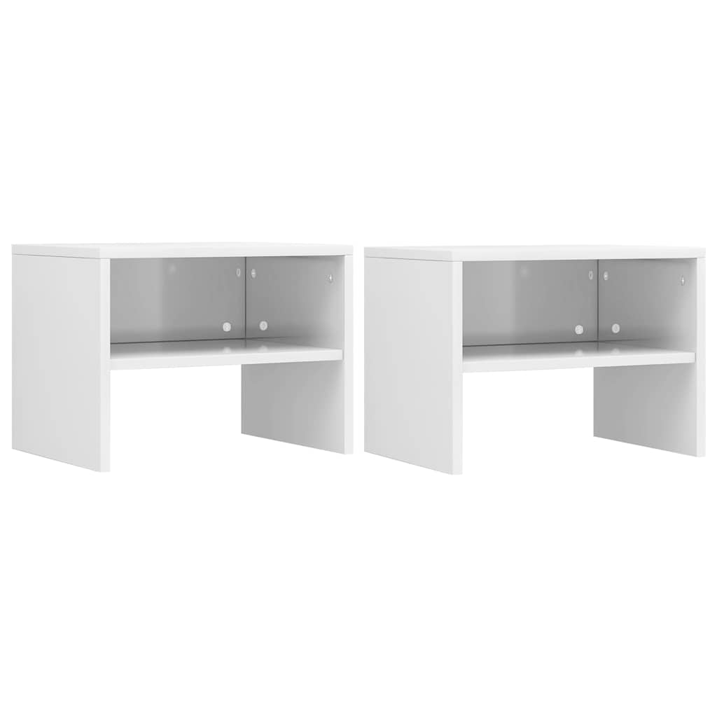 Vidaxl nachtkastjes 2 st 40x30x30 cm bewerkt hout hoogglans wit