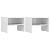 Vidaxl nachtkastjes 2 st 40x30x30 cm bewerkt hout hoogglans wit