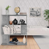 Vidaxl boekenkast kamerscherm 80x24x96 cm bewerkt hout betongrijs