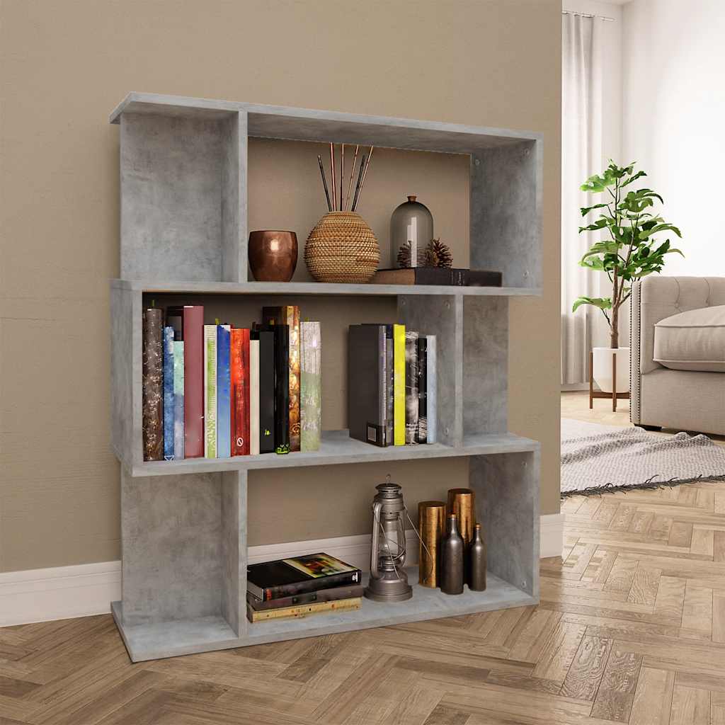 Vidaxl boekenkast kamerscherm 80x24x96 cm bewerkt hout betongrijs