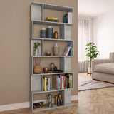 Vidaxl boekenkast kamerscherm 80x24x192 cm bewerkt hout betongrijs