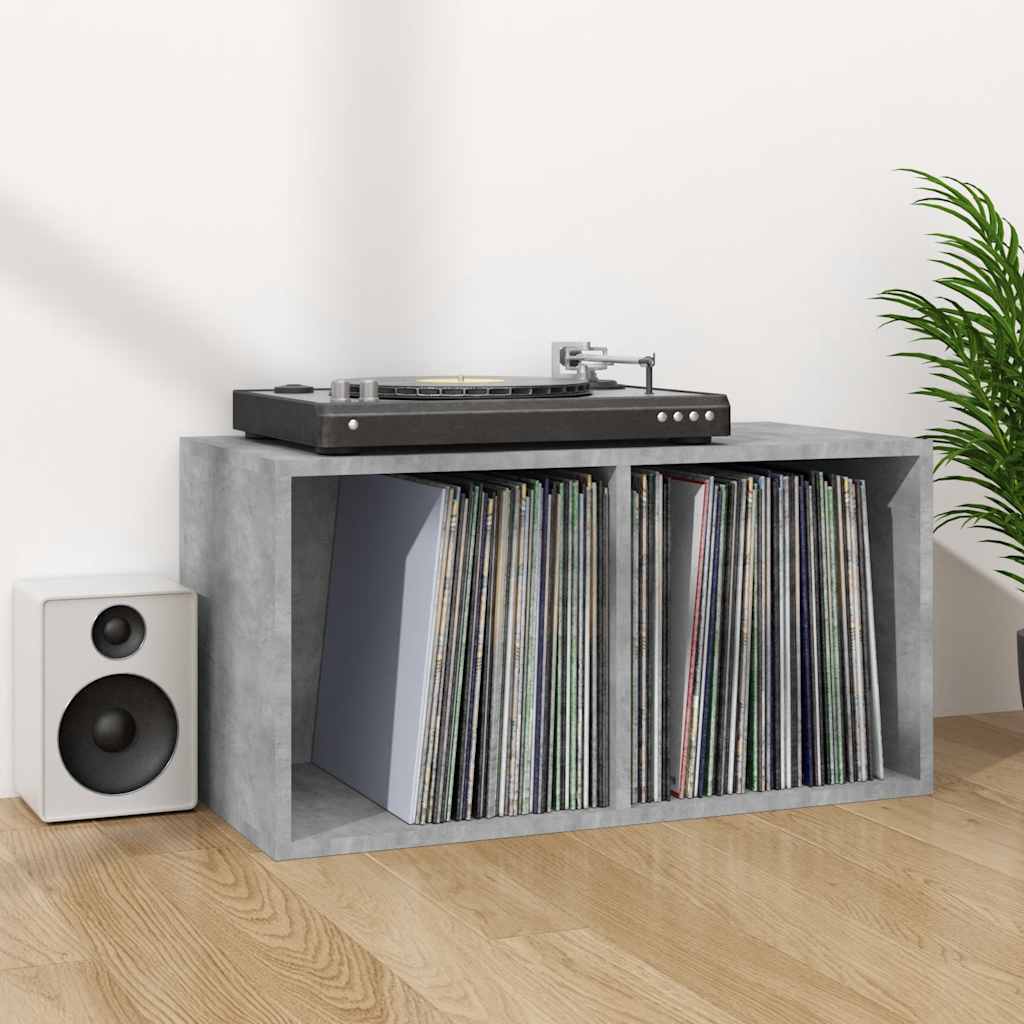 Vidaxl opbergbox voor lp's 71x34x36 cm bewerkt hout betongrijs
