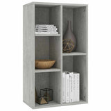 Vidaxl boekenkast dressoir 50x25x80 cm bewerkt hout betongrijs