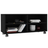 Vidaxl tv-meubel met wieltjes 90x35x35 cm bewerkt hout zwart