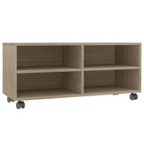 Vidaxl tv-meubel met wieltjes 90x35x35 cm bewerkt hout sonoma eiken