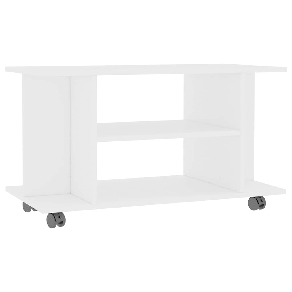 Vidaxl tv-meubel met wieltjes 80x40x45 cm bewerkt hout wit