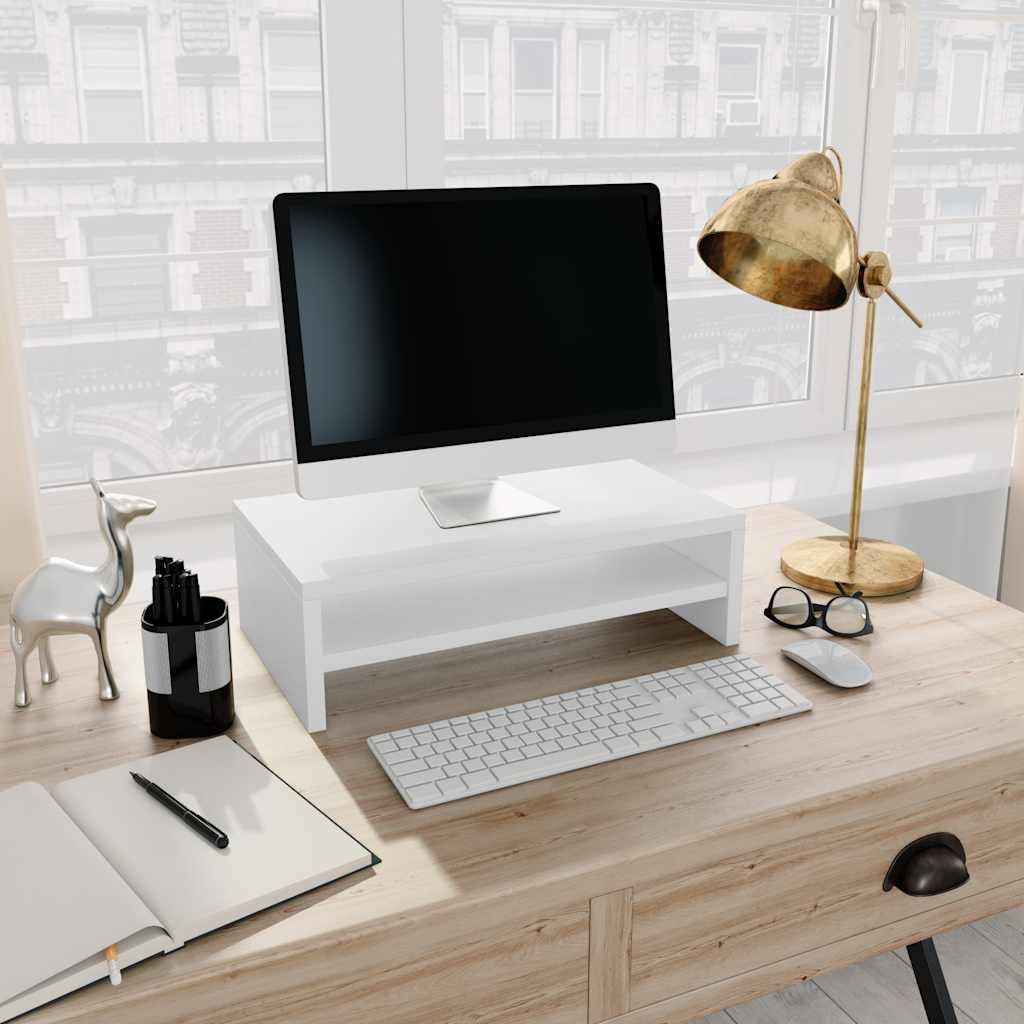 Vidaxl monitorstandaard 42x24x13 cm bewerkt hout wit