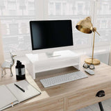 Vidaxl monitorstandaard 42x24x13 cm bewerkt hout hoogglans wit