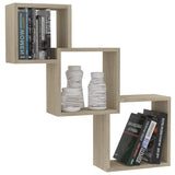 Vidaxl wandschappen kubus 68x15x68 cm spaanplaat sonoma eikenkleurig