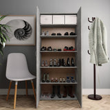 Vidaxl Shoe Cabinet 80x35.5x180 cm Behandlet træbetonpris