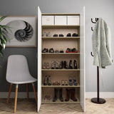 Armoire à chaussures vidaxl 80x35.5x180cm en bois de bois blanc sonoma chêne coloré