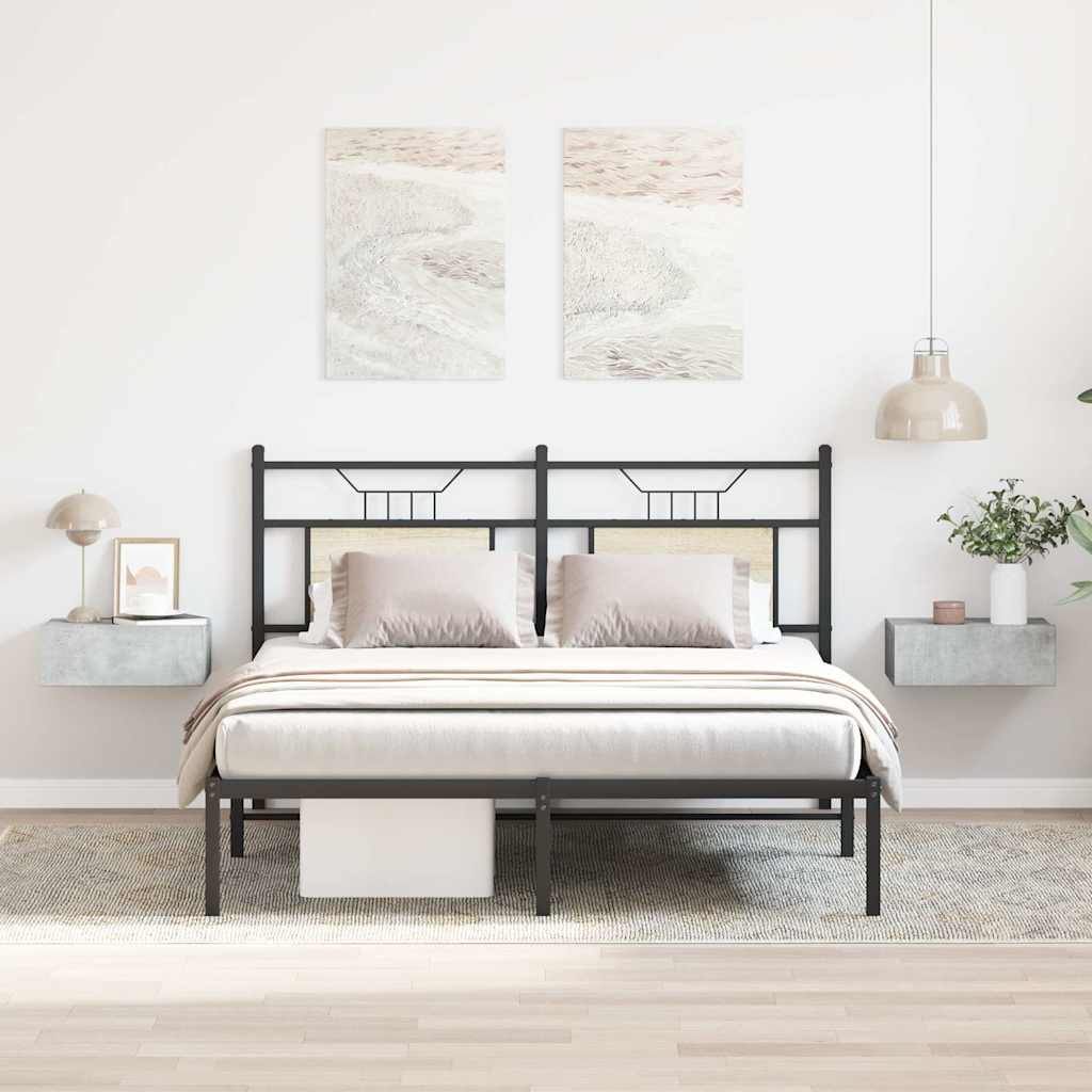Vidaxl nachtkastjes 2 st zwevend 40x30x15 cm bewerkt hout betongrijs