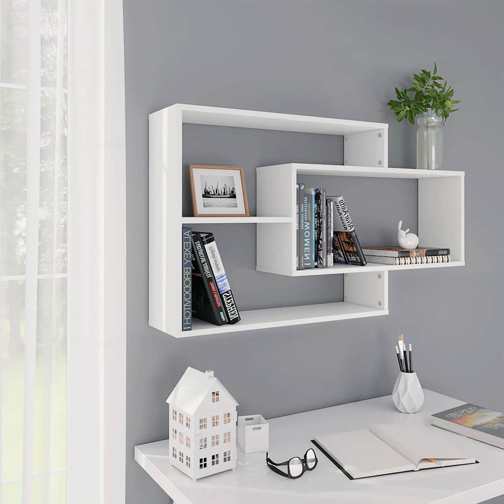 Vidaxl wandschappen 104x20x58,5 cm bewerkt hout wit