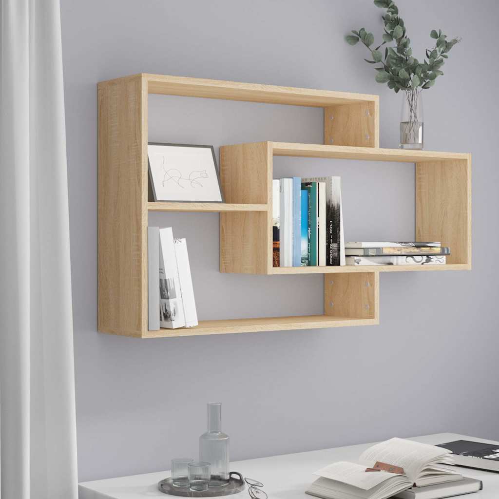 Vidaxl wandschappen 104x20x58,5 cm bewerkt hout sonoma eikenkleurig