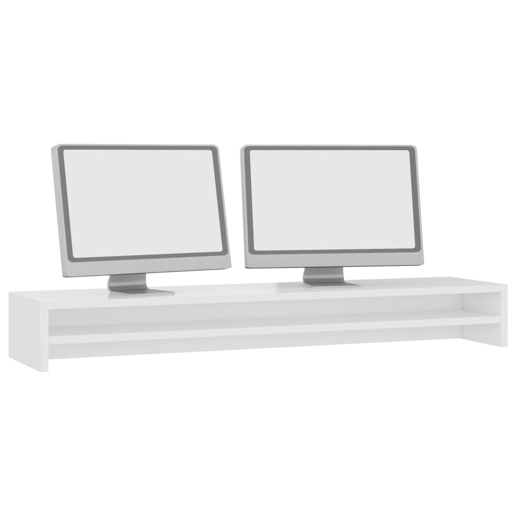 Vidaxl Monitor Standard 100x24x13 cm veraarbecht Holz héich Glanz wäiss