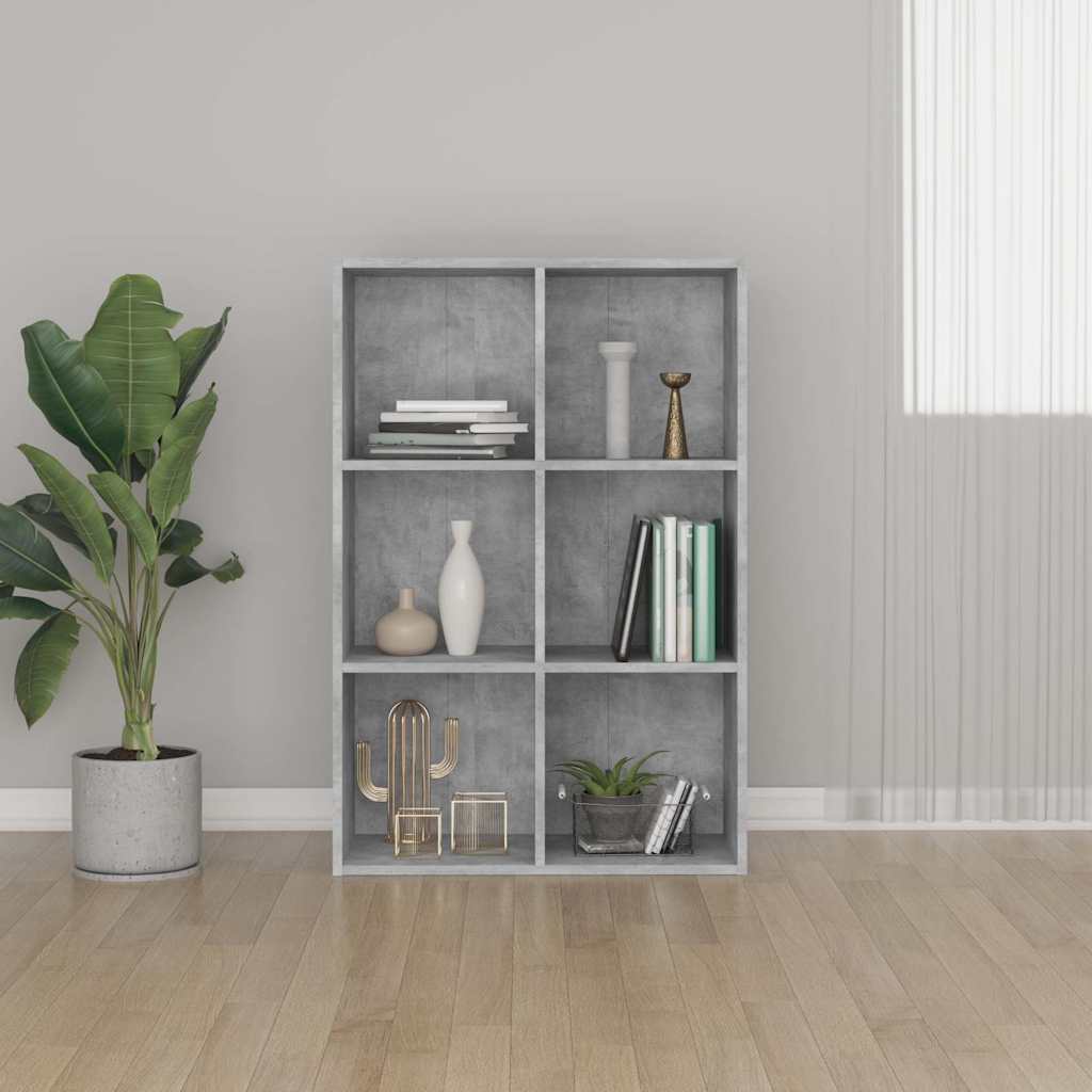 Vidaxl boekenkast dressoir 66x30x98 cm bewerkt hout betongrijs