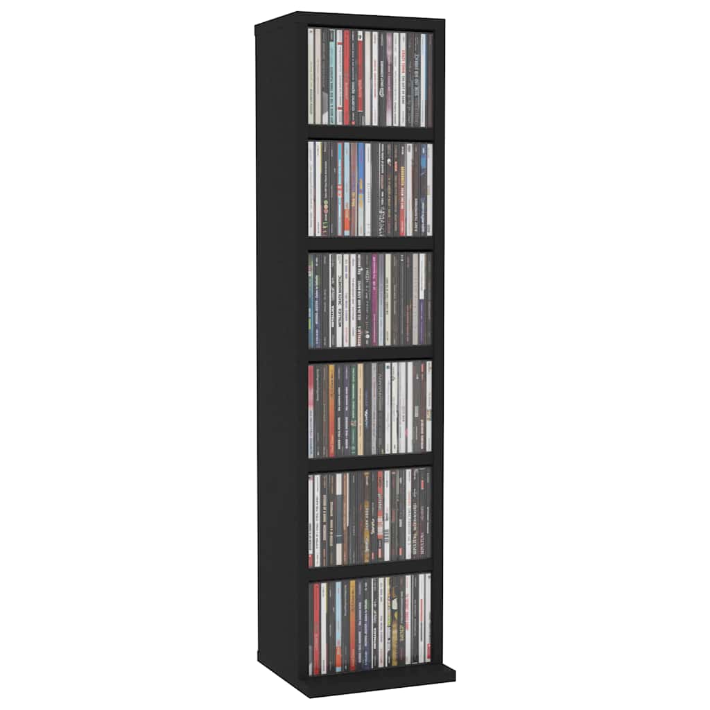 Vidaxl cd-kast 21x20x88 cm bewerkt hout zwart