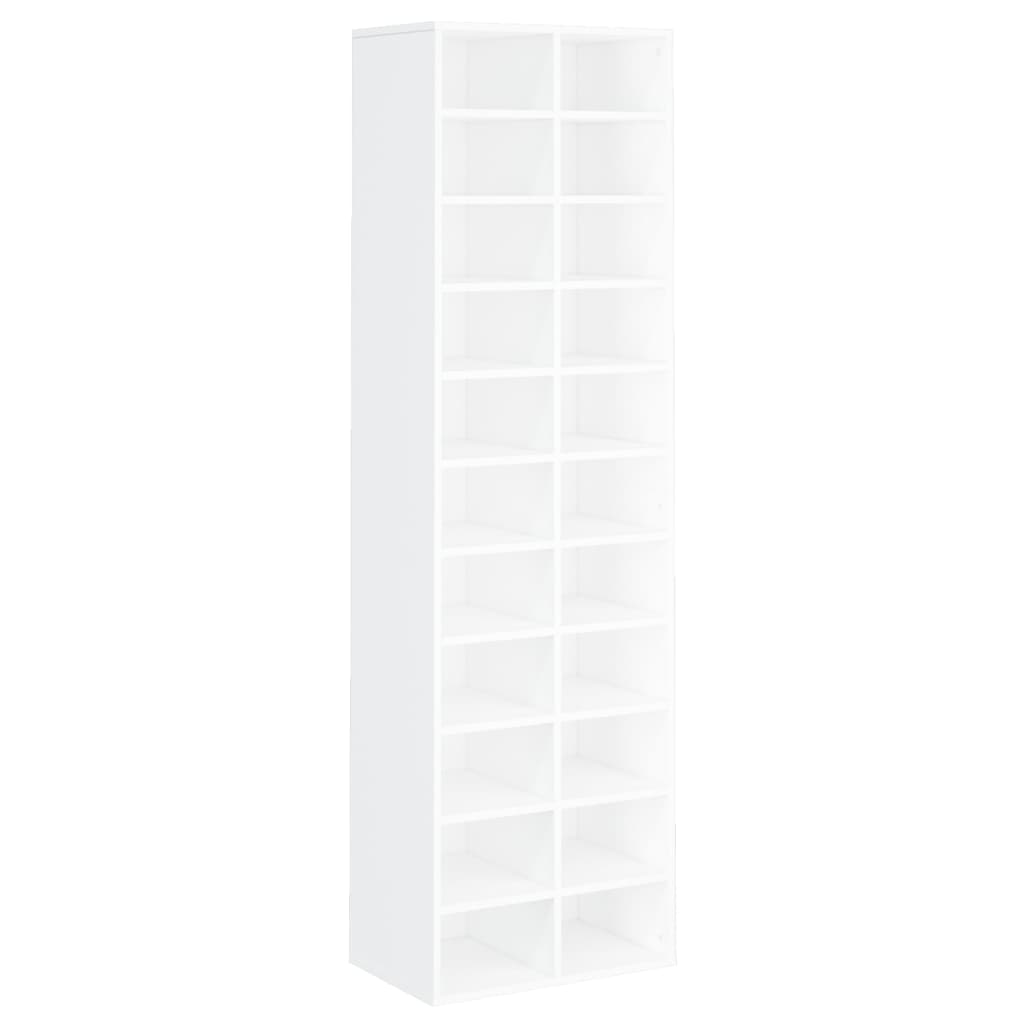 Vidaxl Cabinet da scarpe 54x34x183 cm Bianco in legno elaborato