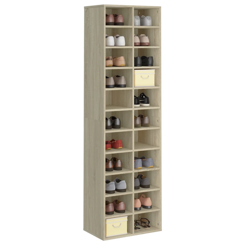 Vidaxl Cabinet da scarpe 54x34x183 cm Colore in legno in legno Sonoma