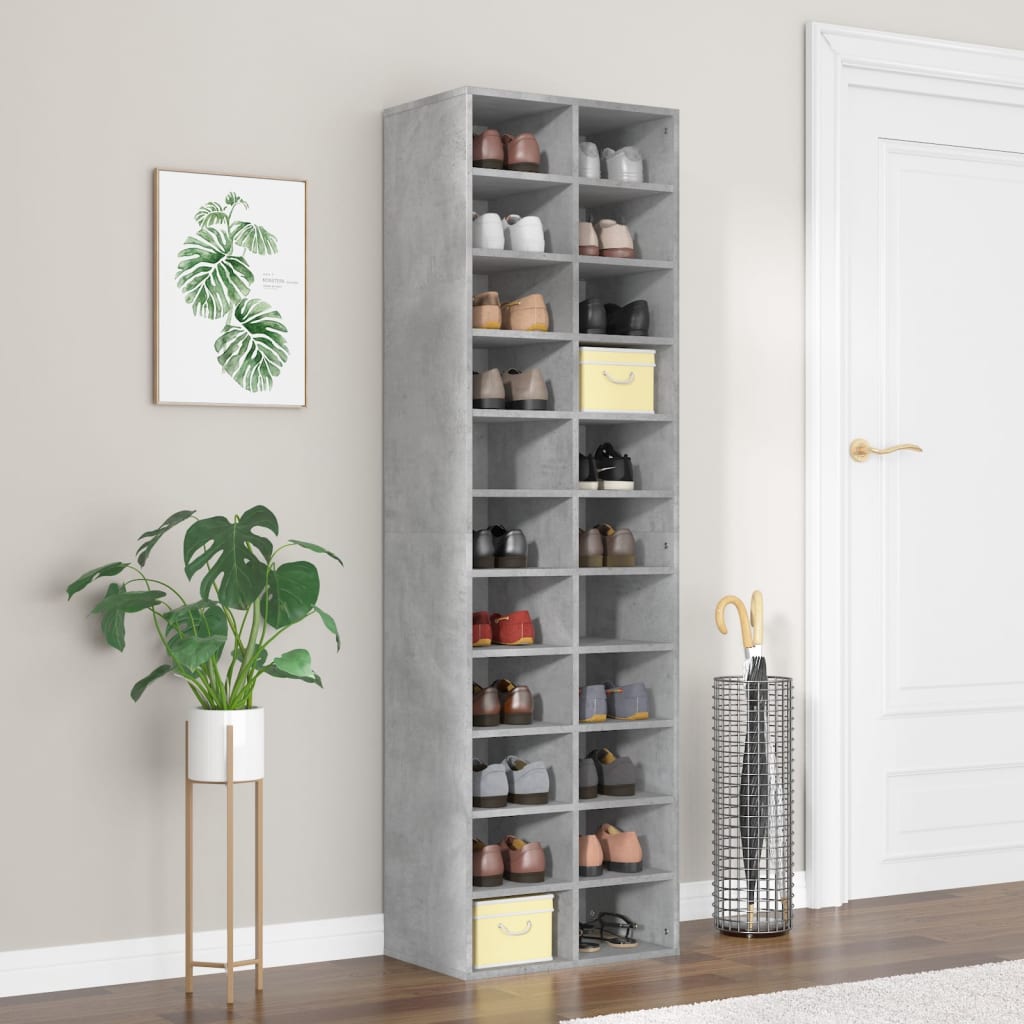 Vidaxl Shoe Cabinet 54x34x183 cm behandlet træbetonpris