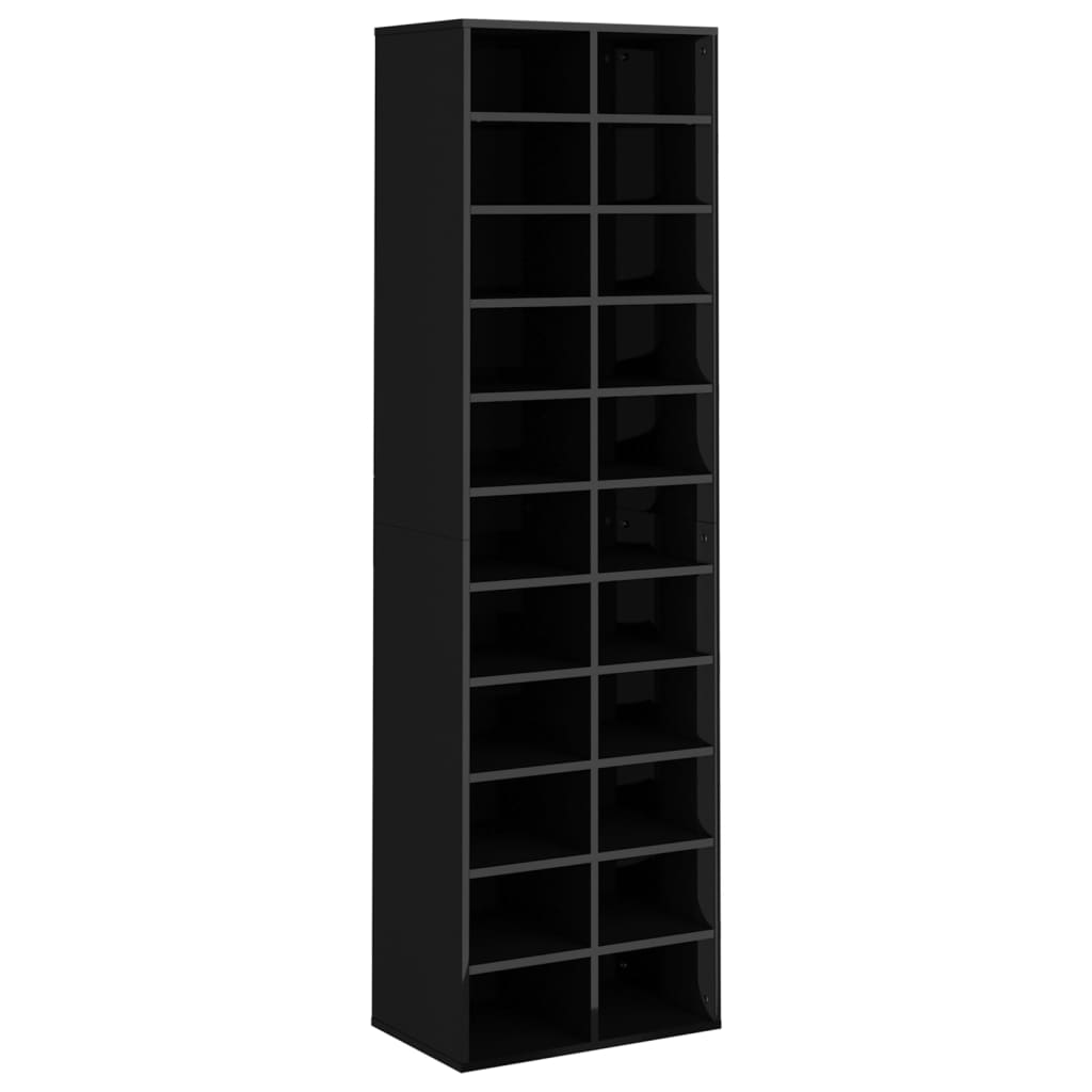 Vidaxl Shoe Cabinet 54x34x183 cm Forarbejdet træ Højglans sort