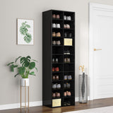 VidaXL shoe cabinet 54x34x183 cm Processed wood High gloss black