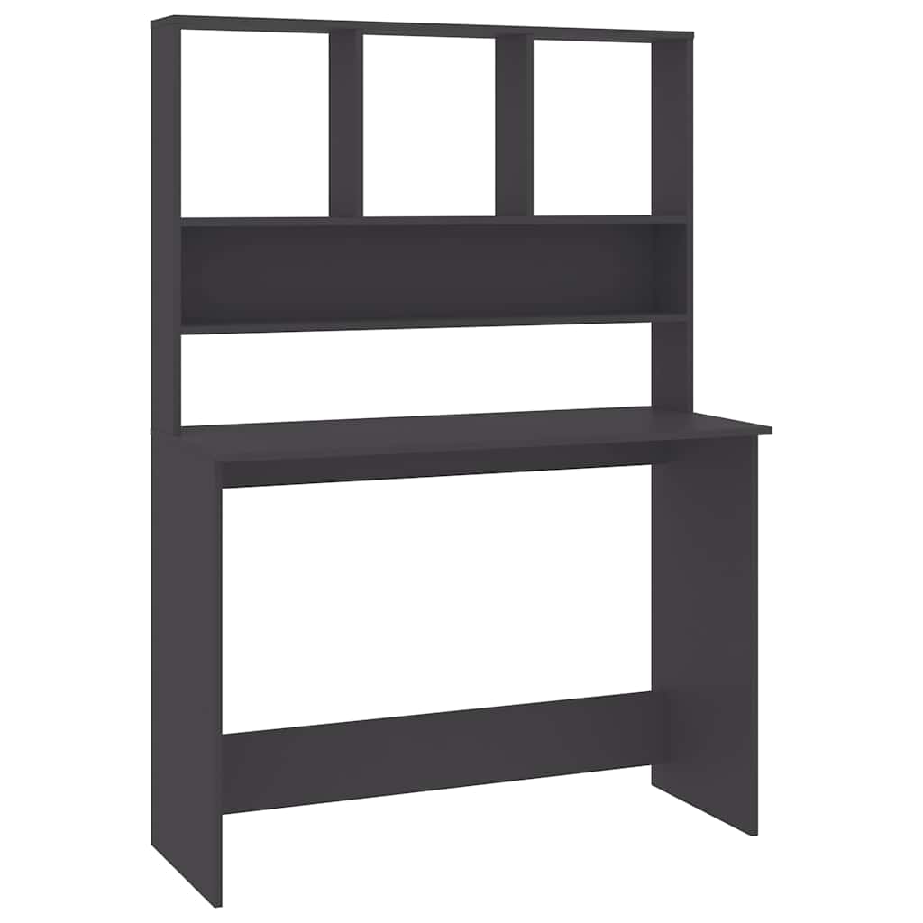 Vidaxl bureau met schappen 110x45x157 cm bewerkt hout grijs