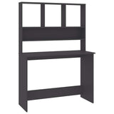 Vidaxl bureau met schappen 110x45x157 cm bewerkt hout grijs