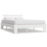Vidaxl bedframe met hoofdbord massief grenenhout wit 140x200 cm
