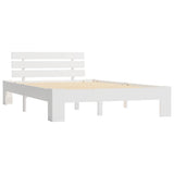 Vidaxl bedframe met hoofdbord massief grenenhout wit 140x200 cm