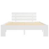 Vidaxl bedframe met hoofdbord massief grenenhout wit 140x200 cm
