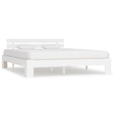 Vidaxl bedframe met hoofdbord massief grenenhout wit 160x200 cm