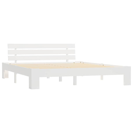 Vidaxl bedframe met hoofdbord massief grenenhout wit 160x200 cm