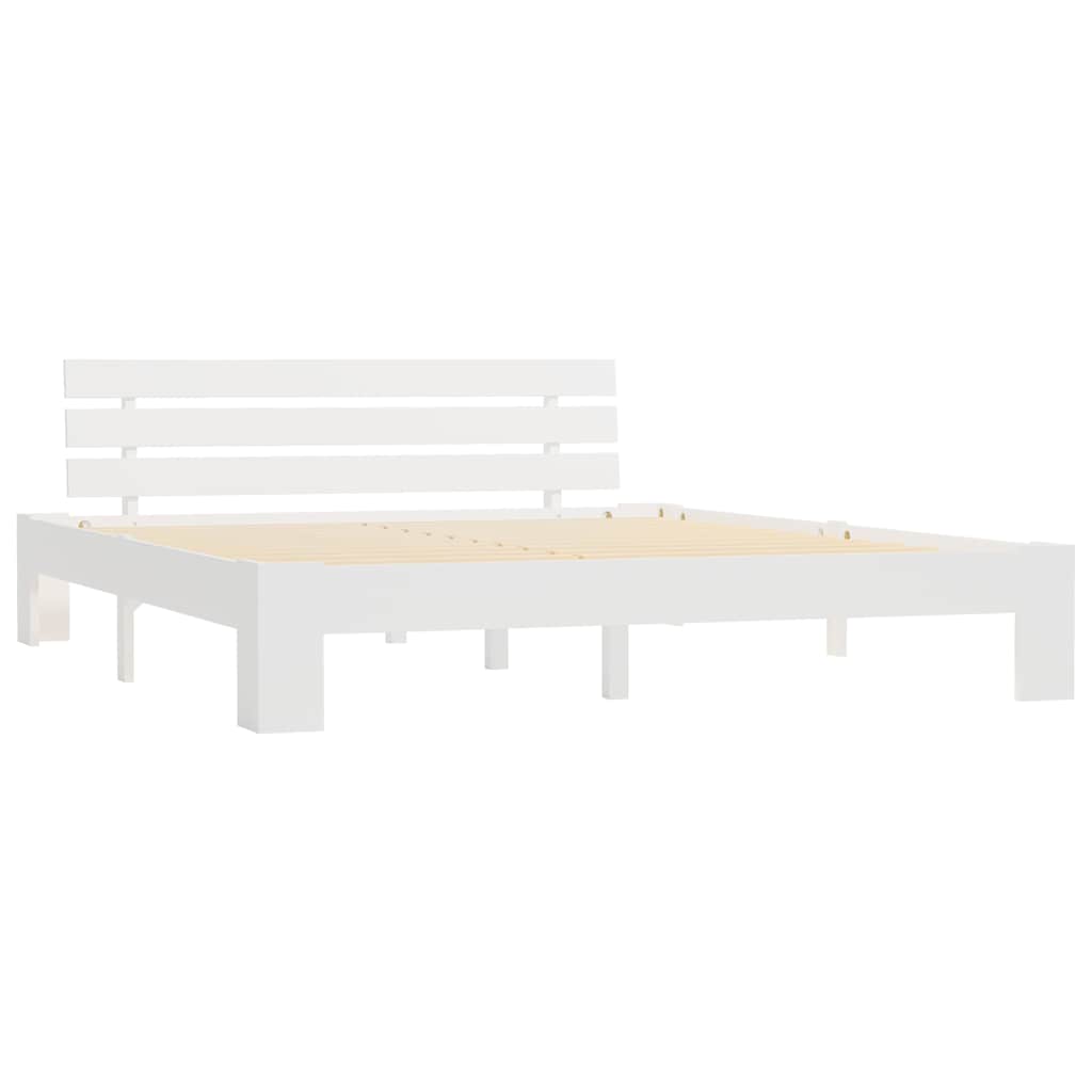 Vidaxl bedframe met hoofdbord massief grenenhout wit 180x200 cm