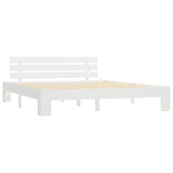Vidaxl bedframe met hoofdbord massief grenenhout wit 180x200 cm